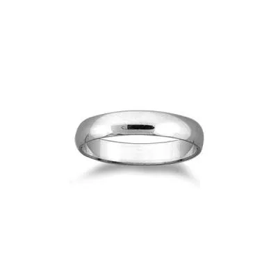 Sterling Silver (4mm) Dome Band (Size 4 - 12)