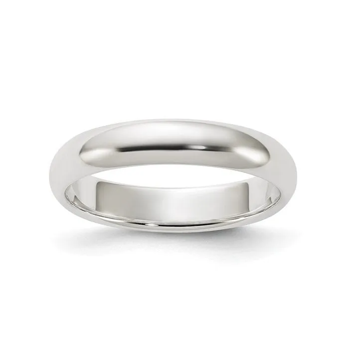Sterling Silver (4mm) Dome Band (Size 4 - 12)