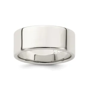 Sterling Silver (8mm) Flat Band (Size 4 - 12)