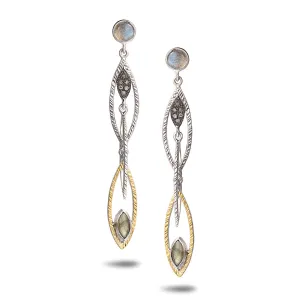 Sterling Silver Labradorite Drop Earrings