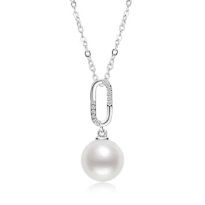 Sterling Silver Pearl Necklace Natural Freshwater Pearl Pendant