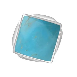 Sterling Silver Turquoise Queen's Jubilee Hallmark Small Rhombus Ring D