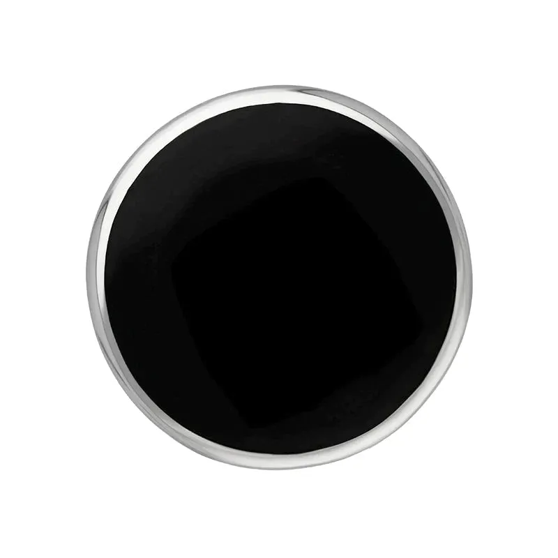 Sterling Silver Whitby Jet Queen's Jubilee Hallmark Small Round Ring D