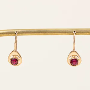 Synthetic Ruby Drop Earrings | 1.20ctw |