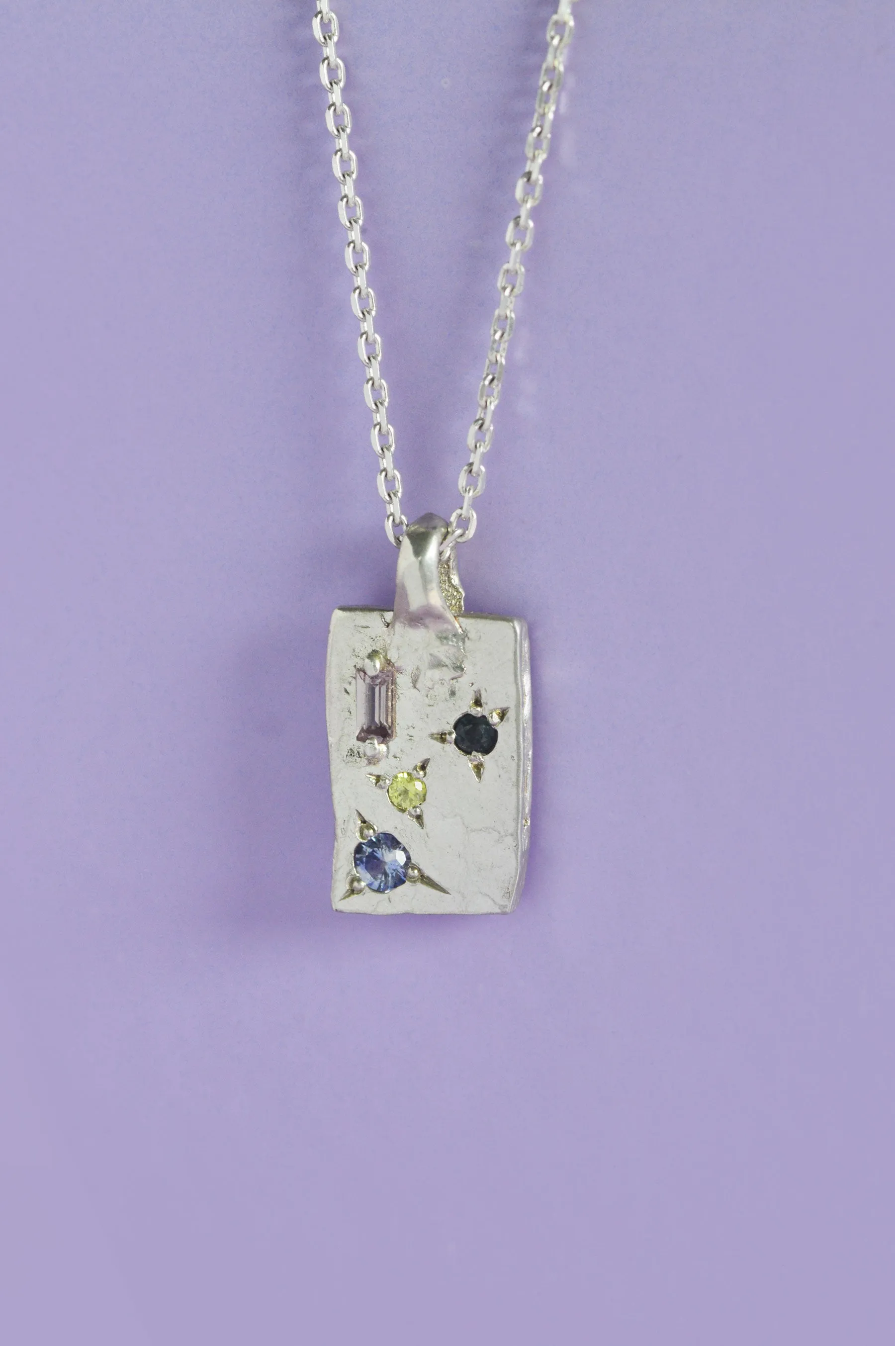Talisman Sapphire Ingot Pendant Silver 163-01