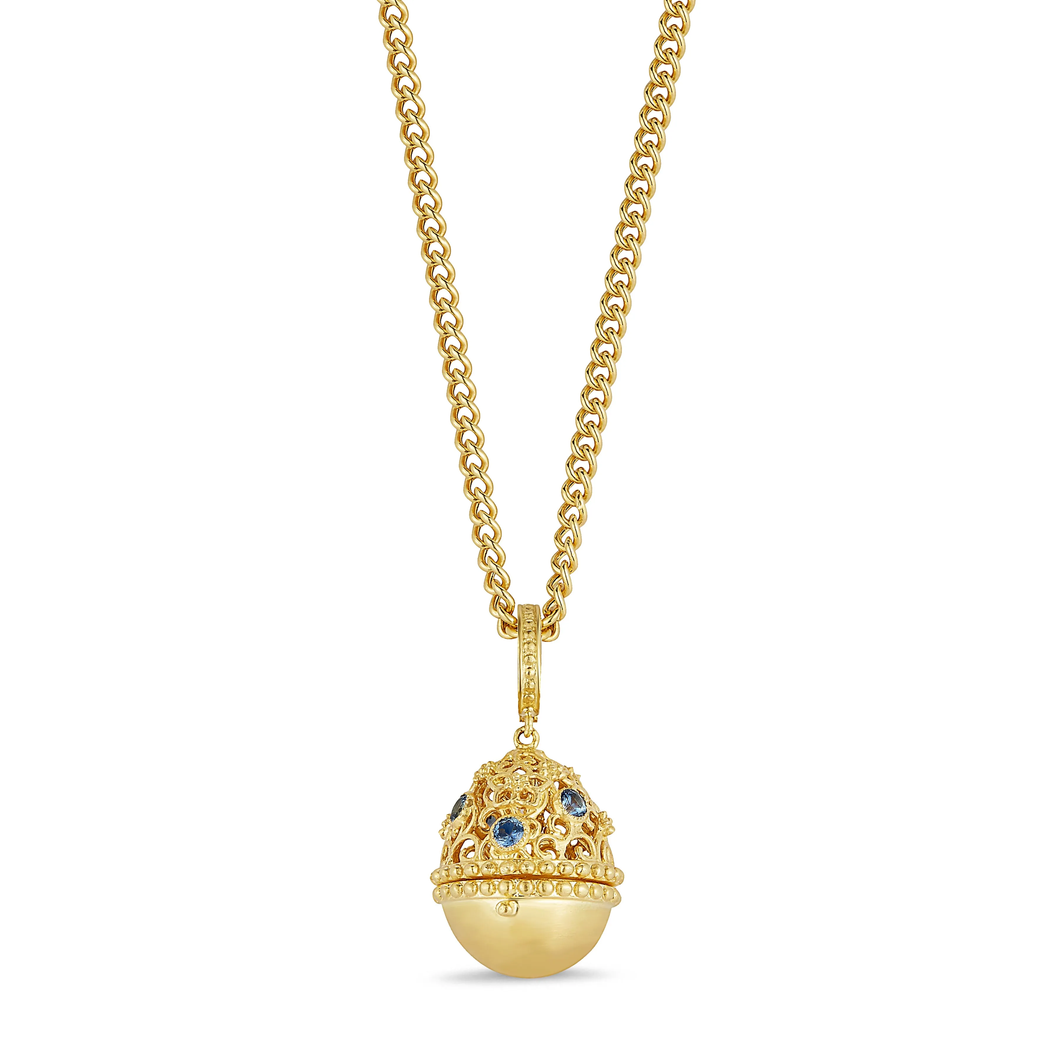 Tapestry Top Sapphire Egg Locket