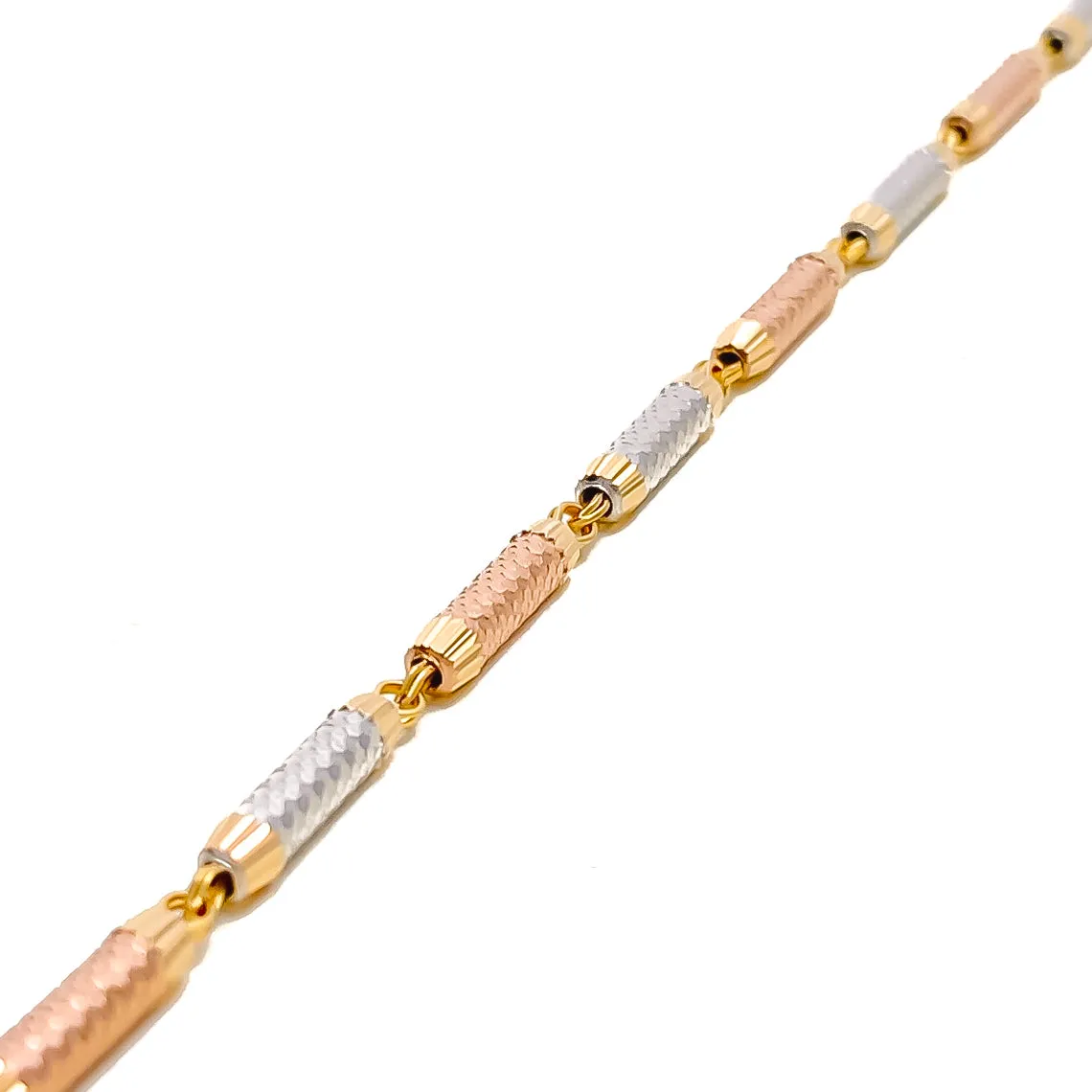 Tasteful Alternating 22k Gold Lined Bracelet