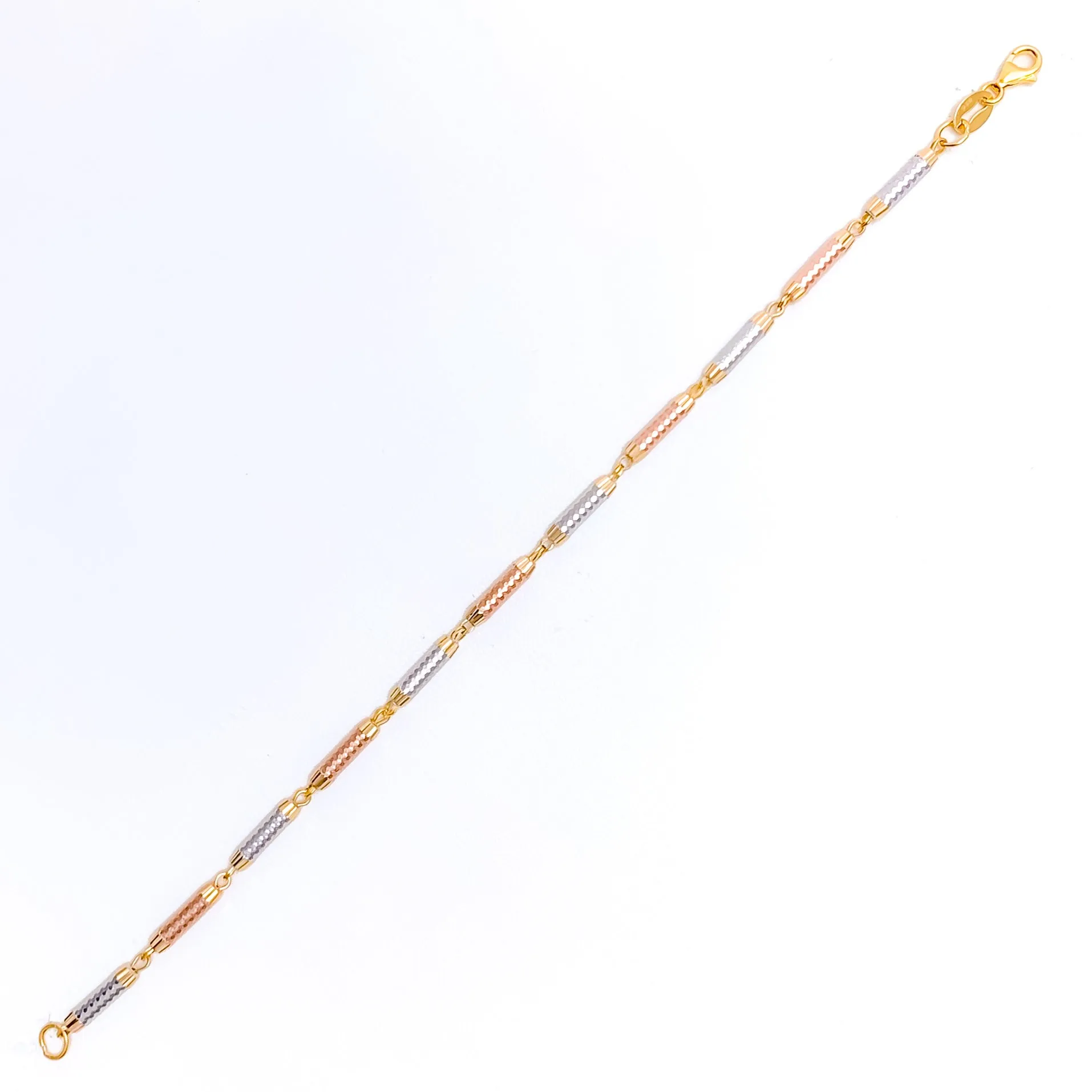 Tasteful Alternating 22k Gold Lined Bracelet