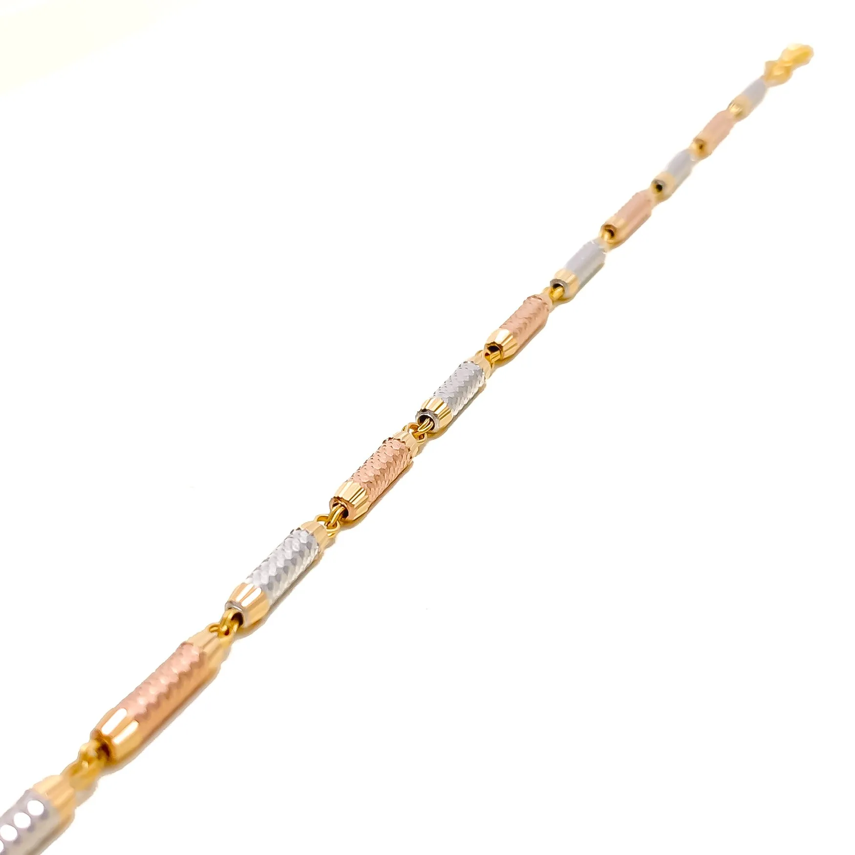 Tasteful Alternating 22k Gold Lined Bracelet
