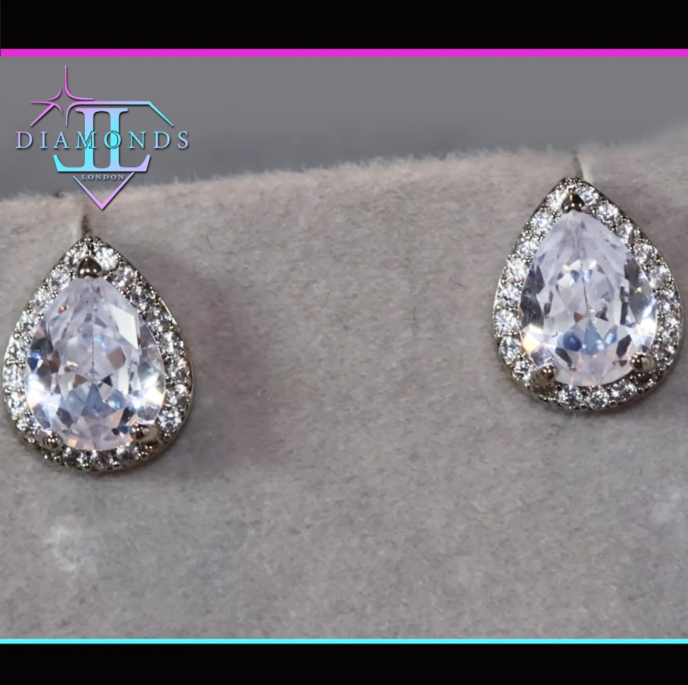 Teardrop Ear Studs | Womens Diamond Earrings | Pear cut diamond ear studs