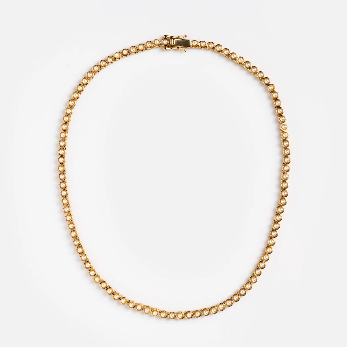 Tennis Necklace in Pearl