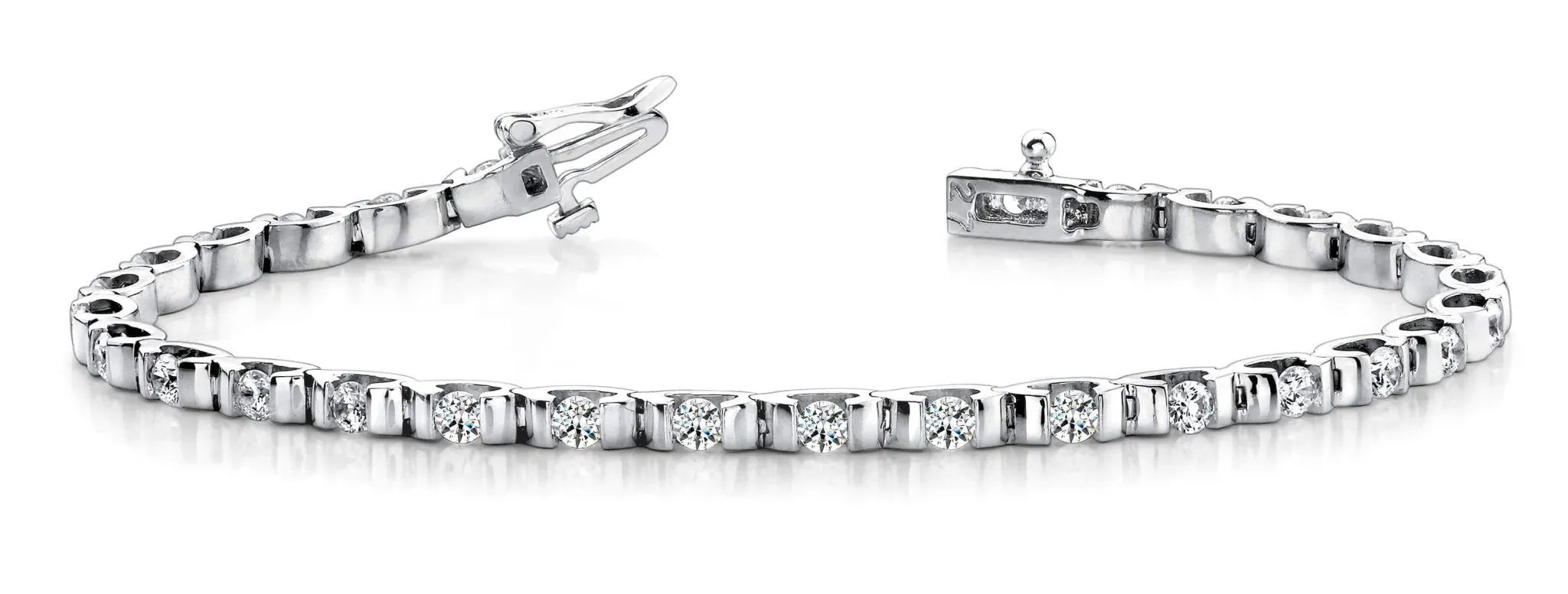 Tension Set Diamond Bracelet with 3.05 ct.(finished) 2.5mm