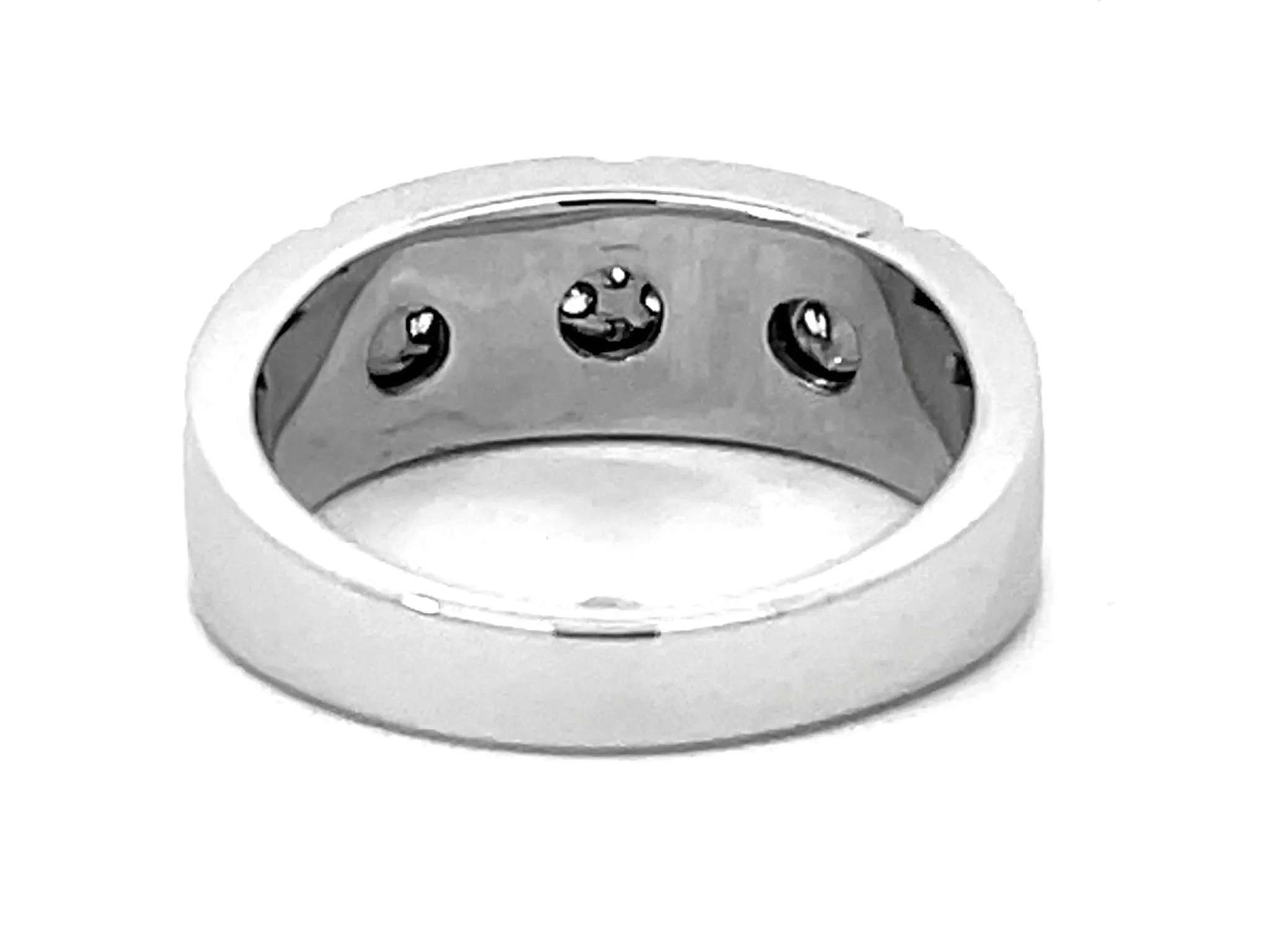 The Leo Mens Diamond Band Ring 14k White Gold