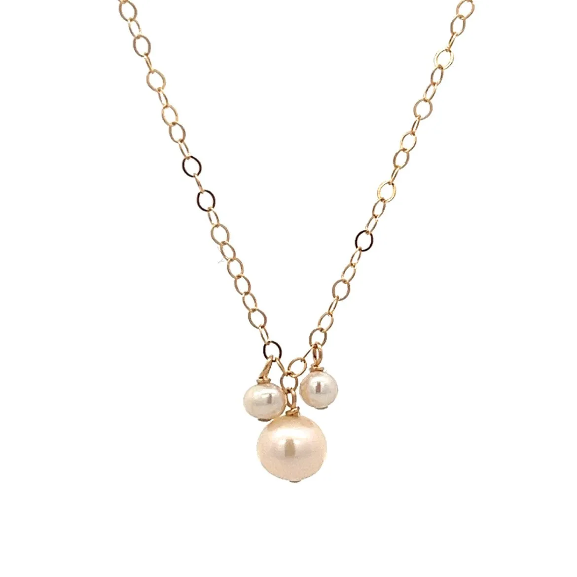 three pearl cluster necklace