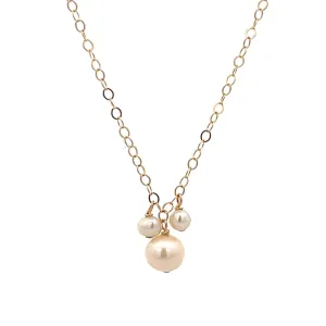 three pearl cluster necklace