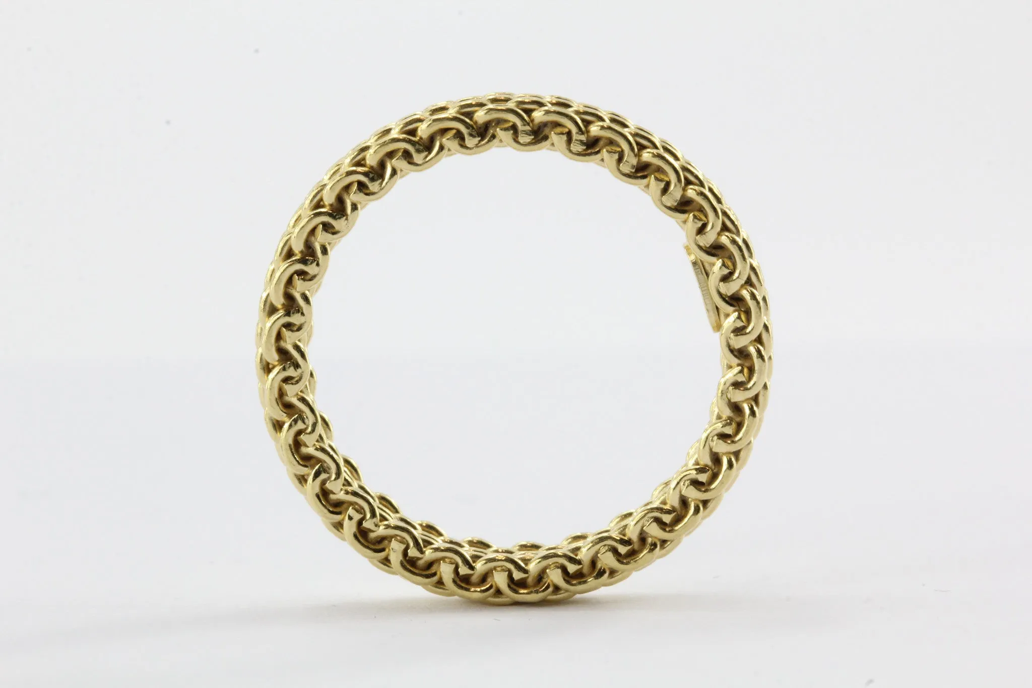 Tiffany & Co 18K Gold Somerset Mesh 3.5mm Band Ring Size 6.75