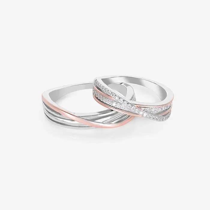 Timeless CZ-Stone Couple Rings