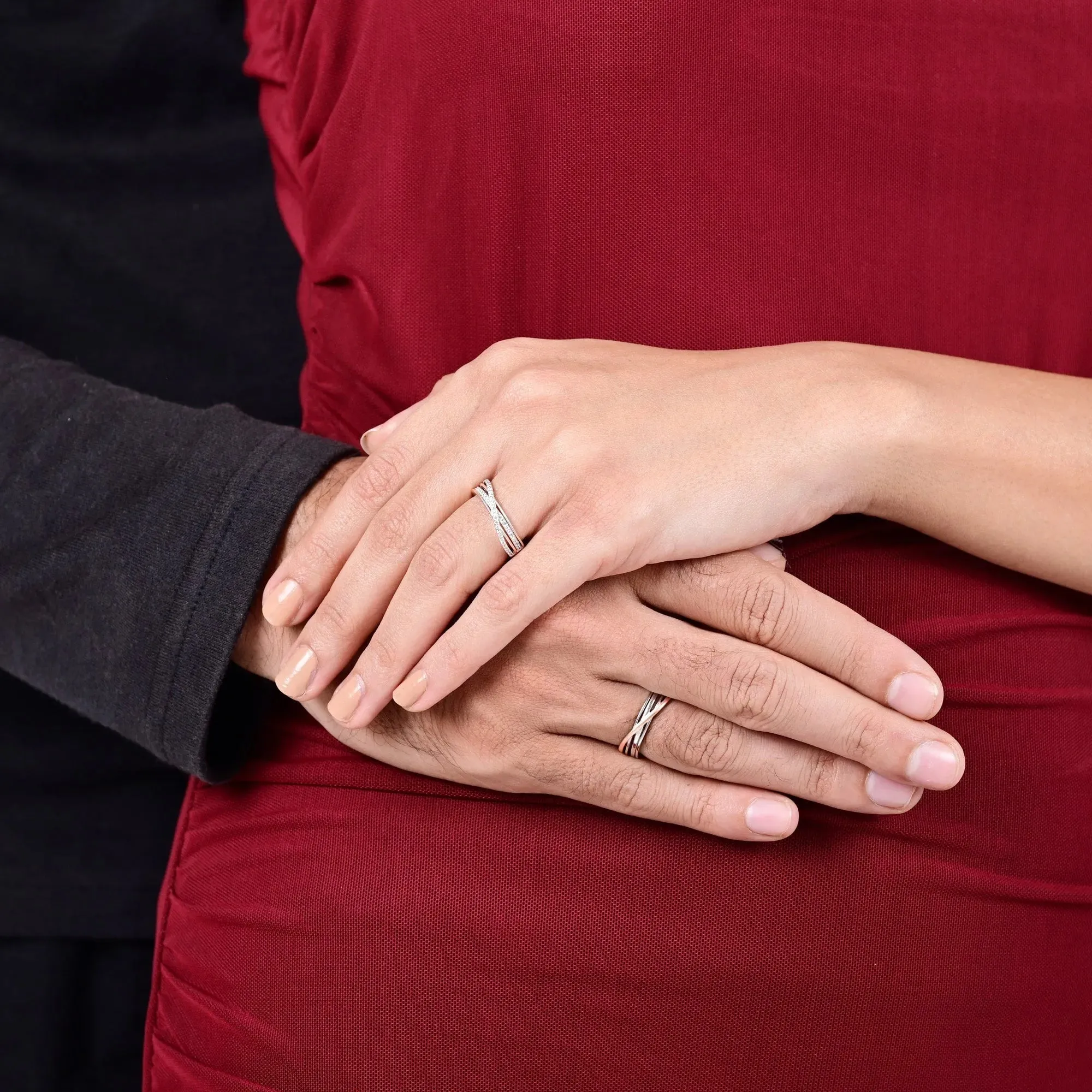 Timeless CZ-Stone Couple Rings