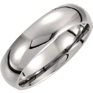 Titanium 6 mm Domed Polished Band Size 5