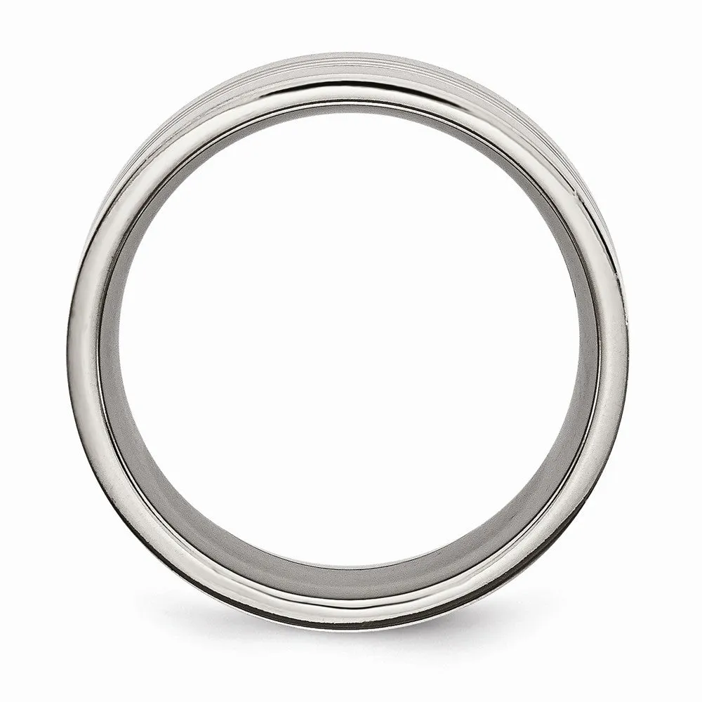 Titanium Grooved 9mm Polished Band