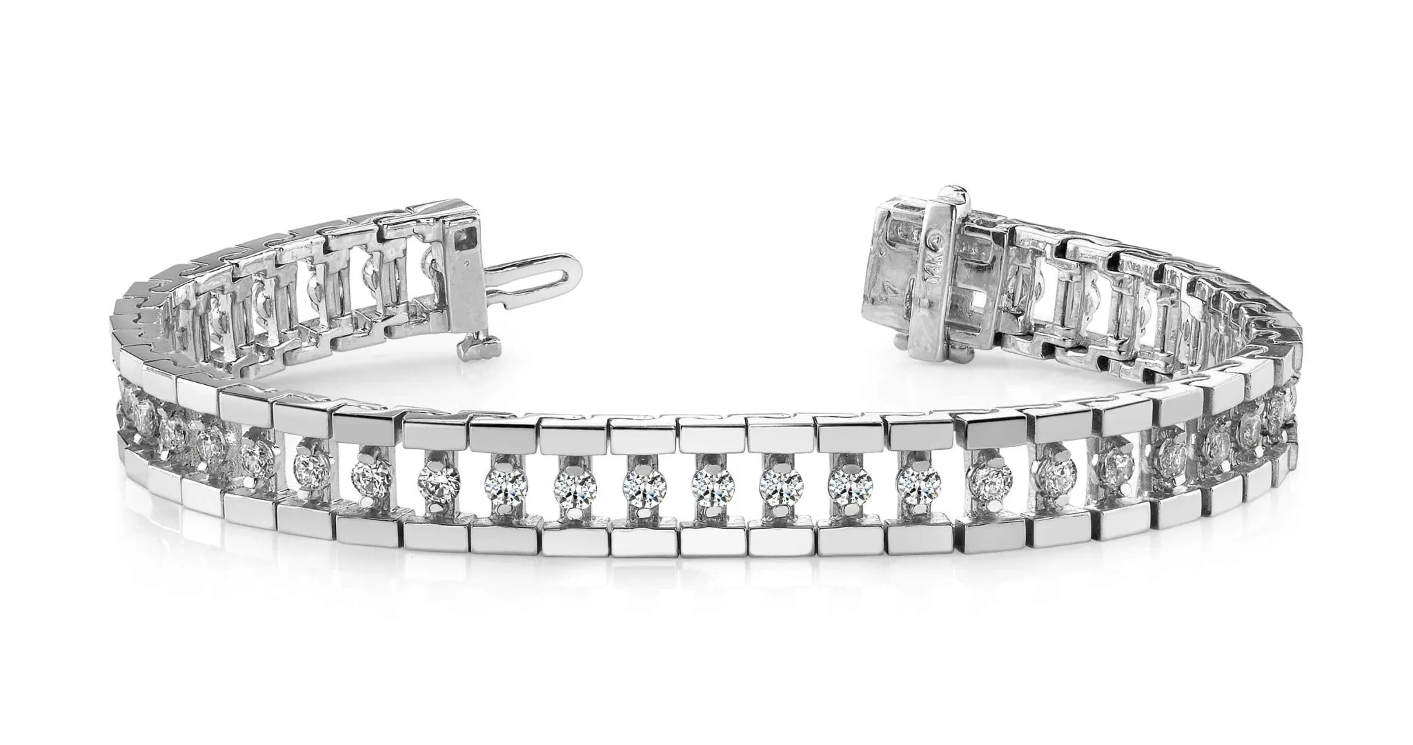 Track Link Diamond Bracelet with 3.91 ct.(finished) 2.8mm