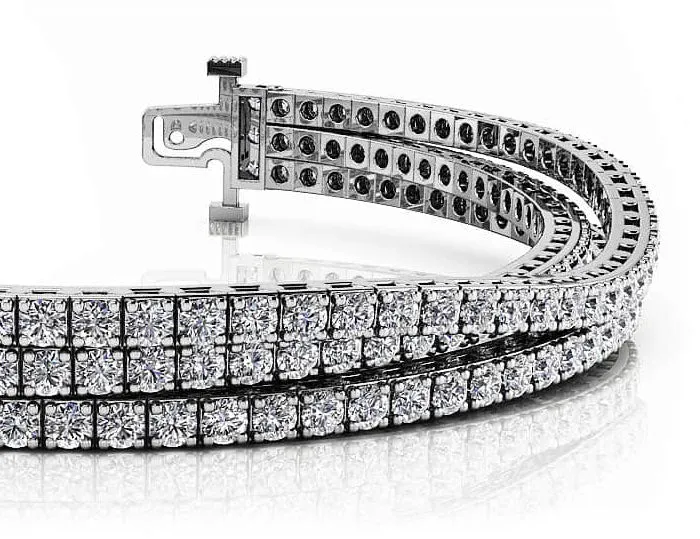 Triple Strand Flexible Diamond Tennis Bracelet Lab-Grown Diamond with 16.56 ct.(finished) 3.2mm