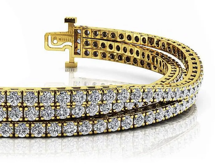 Triple Strand Flexible Diamond Tennis Bracelet Lab-Grown Diamond with 16.56 ct.(finished) 3.2mm