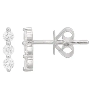 TRIPLE THREAT EAR BAR STUD EARRINGS