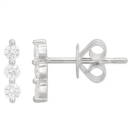 TRIPLE THREAT EAR BAR STUD EARRINGS