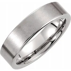 Tungsten 6 mm Flat Satin Band Size 7.5