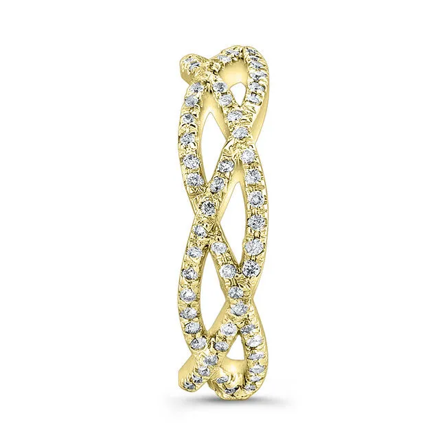 Twisted Style Diamond Wedding Band