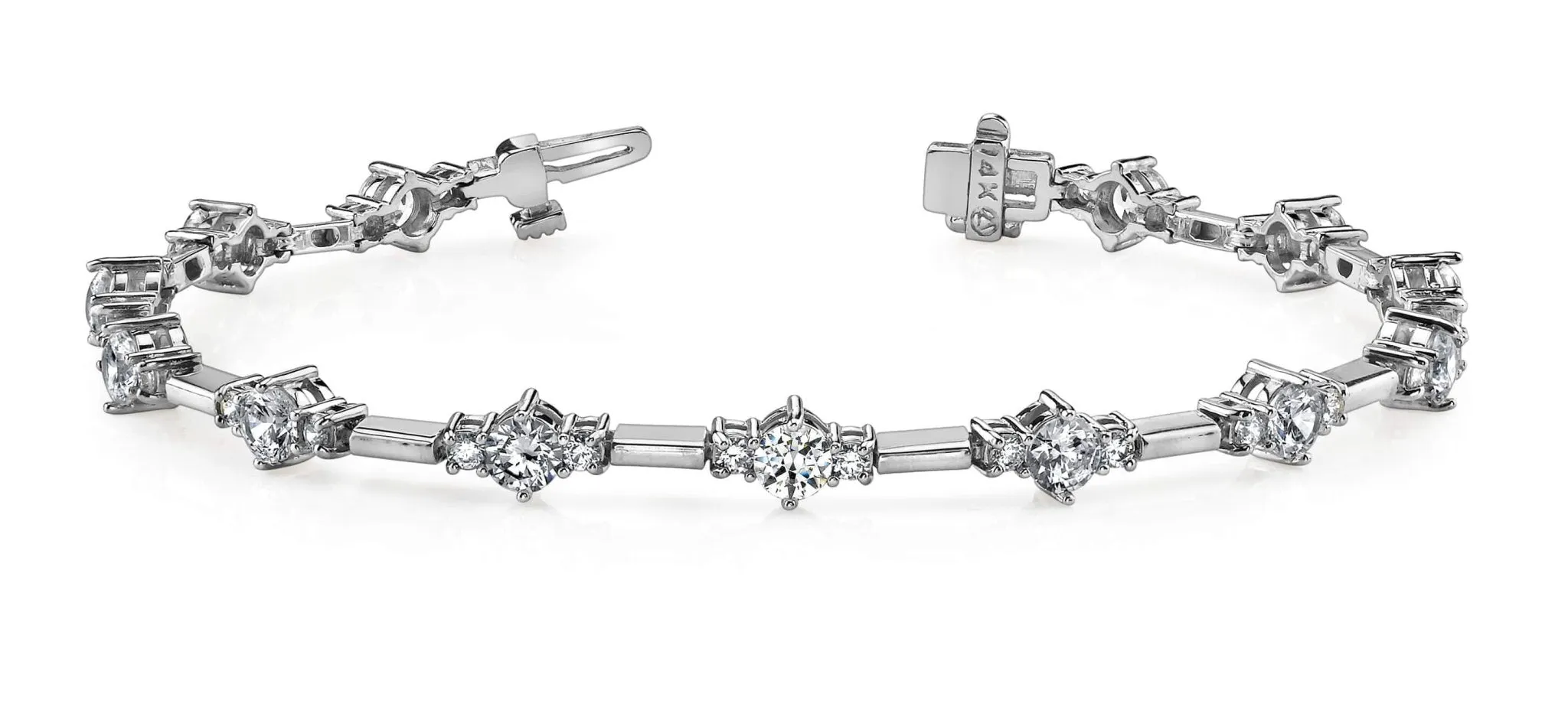 Two Tone Triple Diamond Bracelet with 4.03 ct.(finished) 2.2mm, 3.9mm