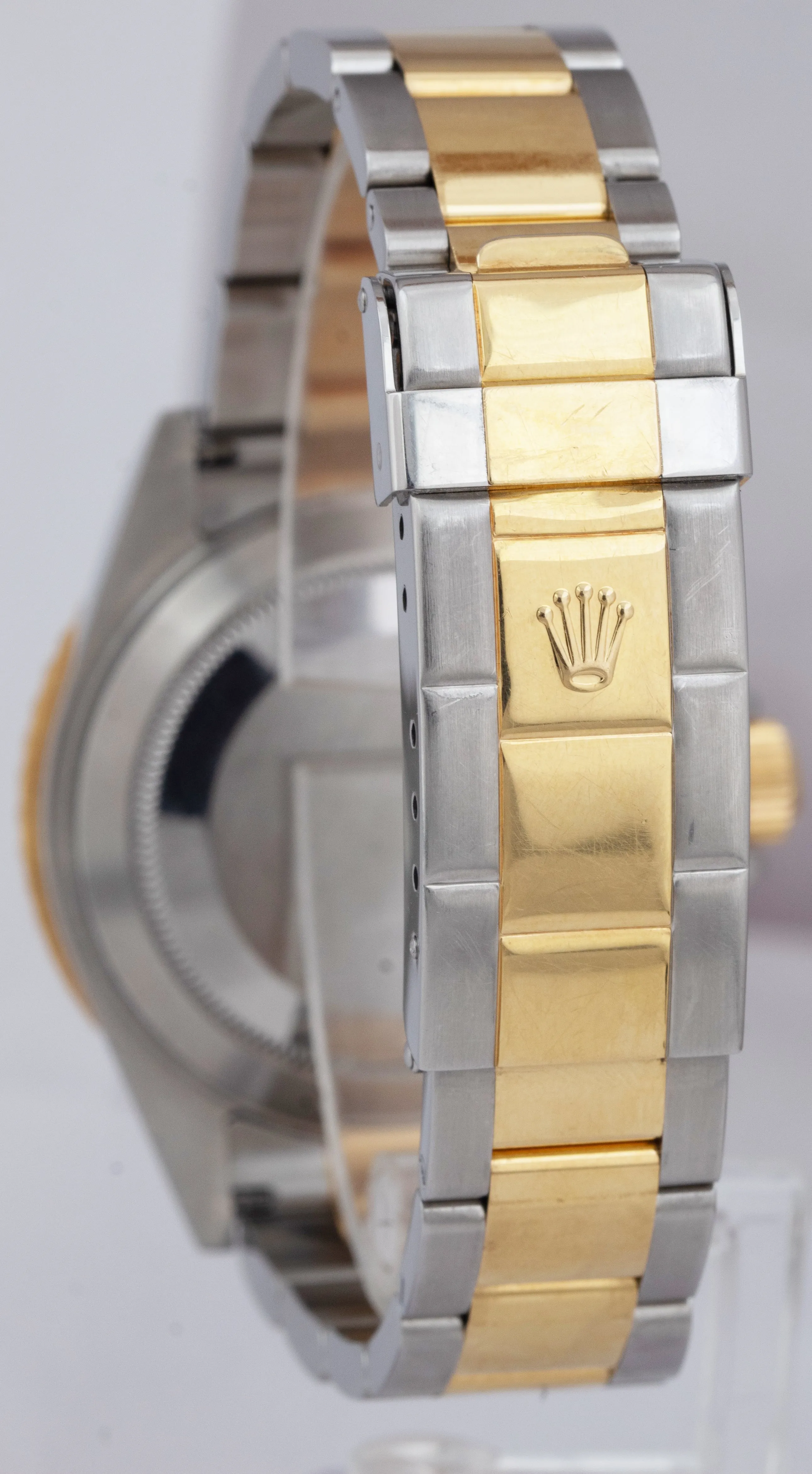 UNPOLISHED 2007 Rolex Submariner Two-Tone Gold Blue NO-HOLES 40mm Watch 16613 LB
