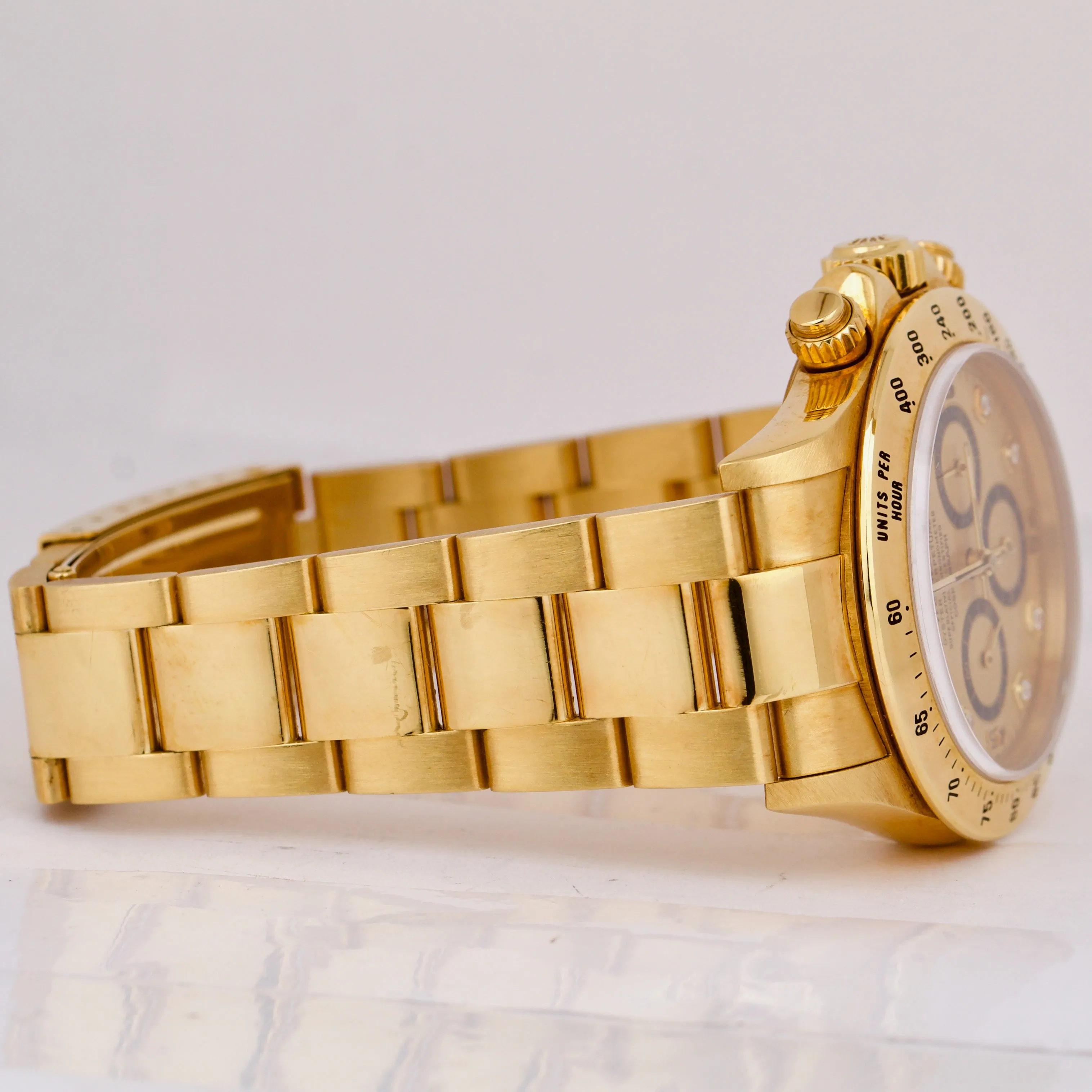 UNPOLISHED Rolex Daytona ZENITH Inverted-6 Diamond 40mm Gold 16528 Watch BOX