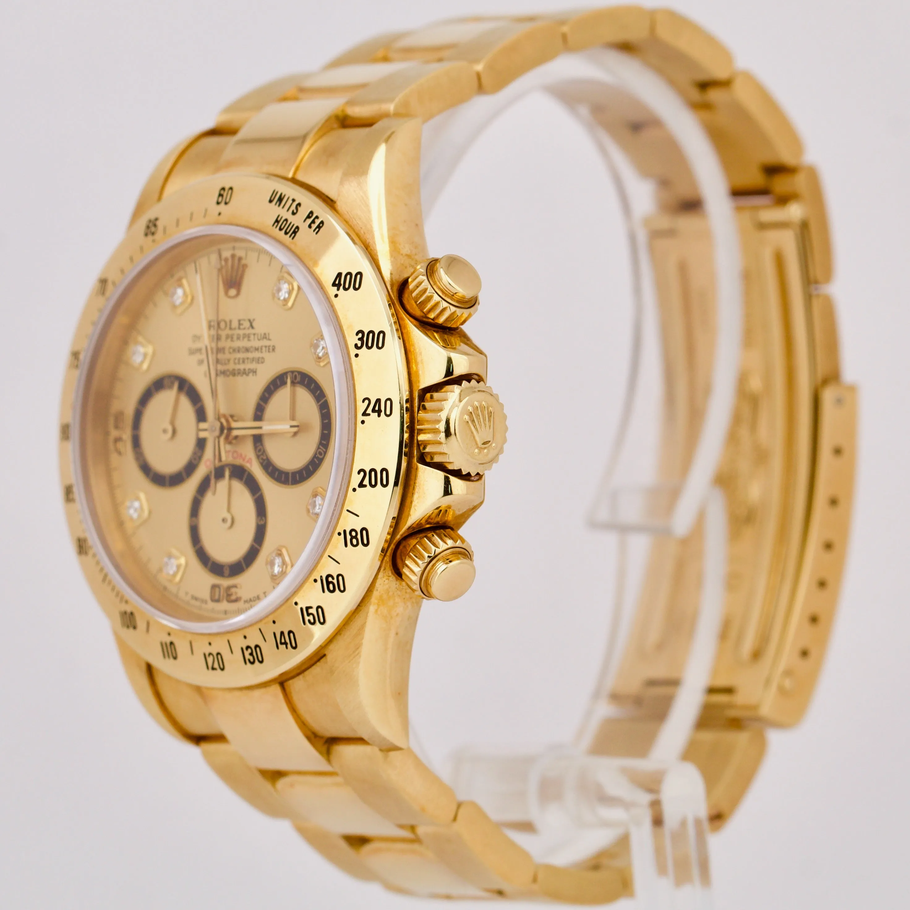 UNPOLISHED Rolex Daytona ZENITH Inverted-6 Diamond 40mm Gold 16528 Watch BOX