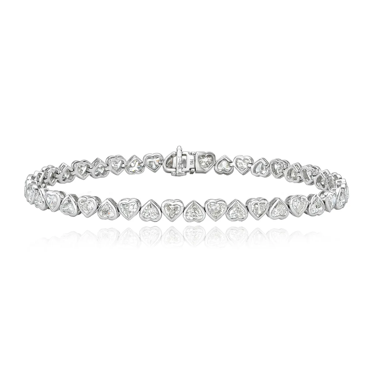 Up and Down Heart Diamond Bezel Tennis Bracelet