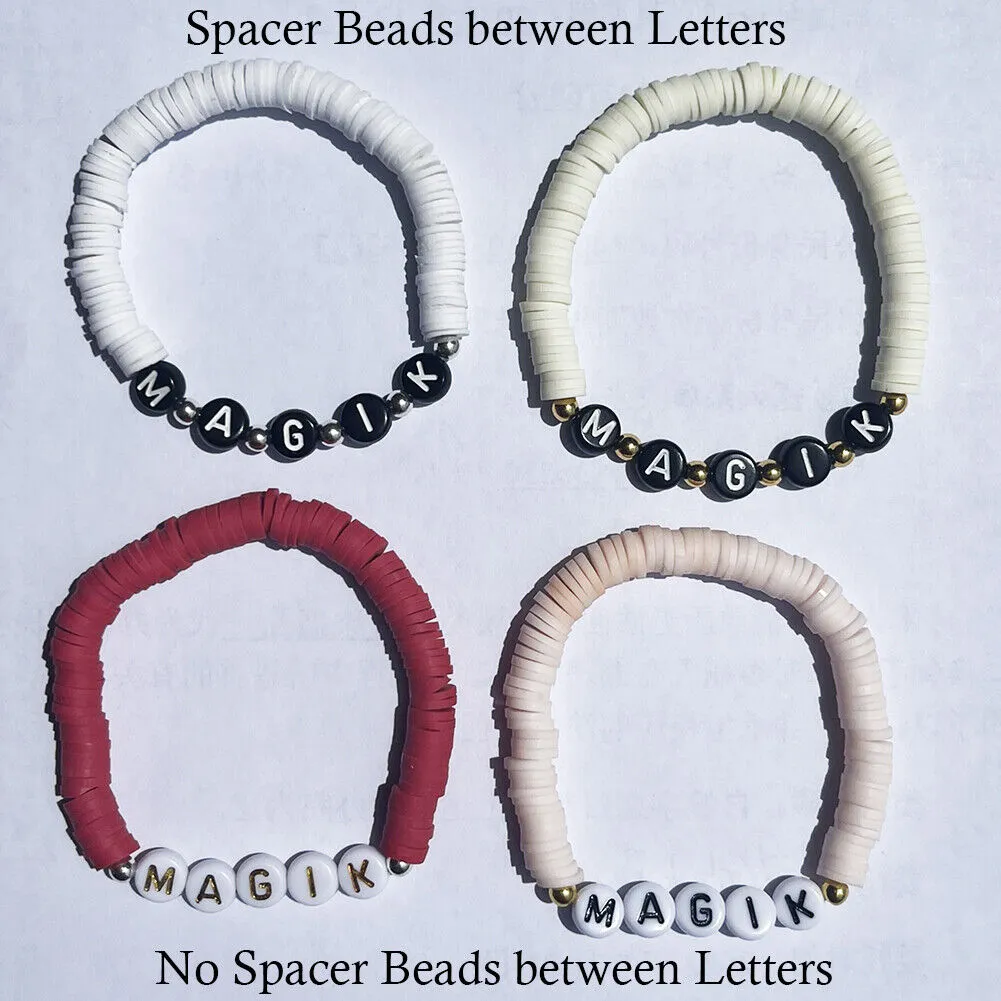 US Custom Name Seed Bead Bracelet Daisy Imitation Pearl Mama Bracelet Women Girl