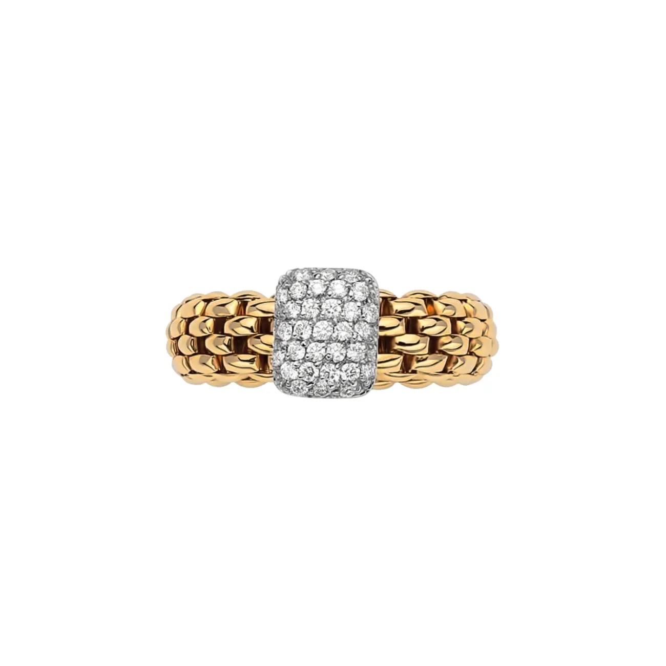 Vendome 18K Yellow & White Gold Pavè Diamond Ring