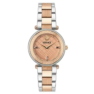 Versace Reve Two-tone Stainless Steel Rose Gold Dial Quartz Watch for Ladies - VE8B00424