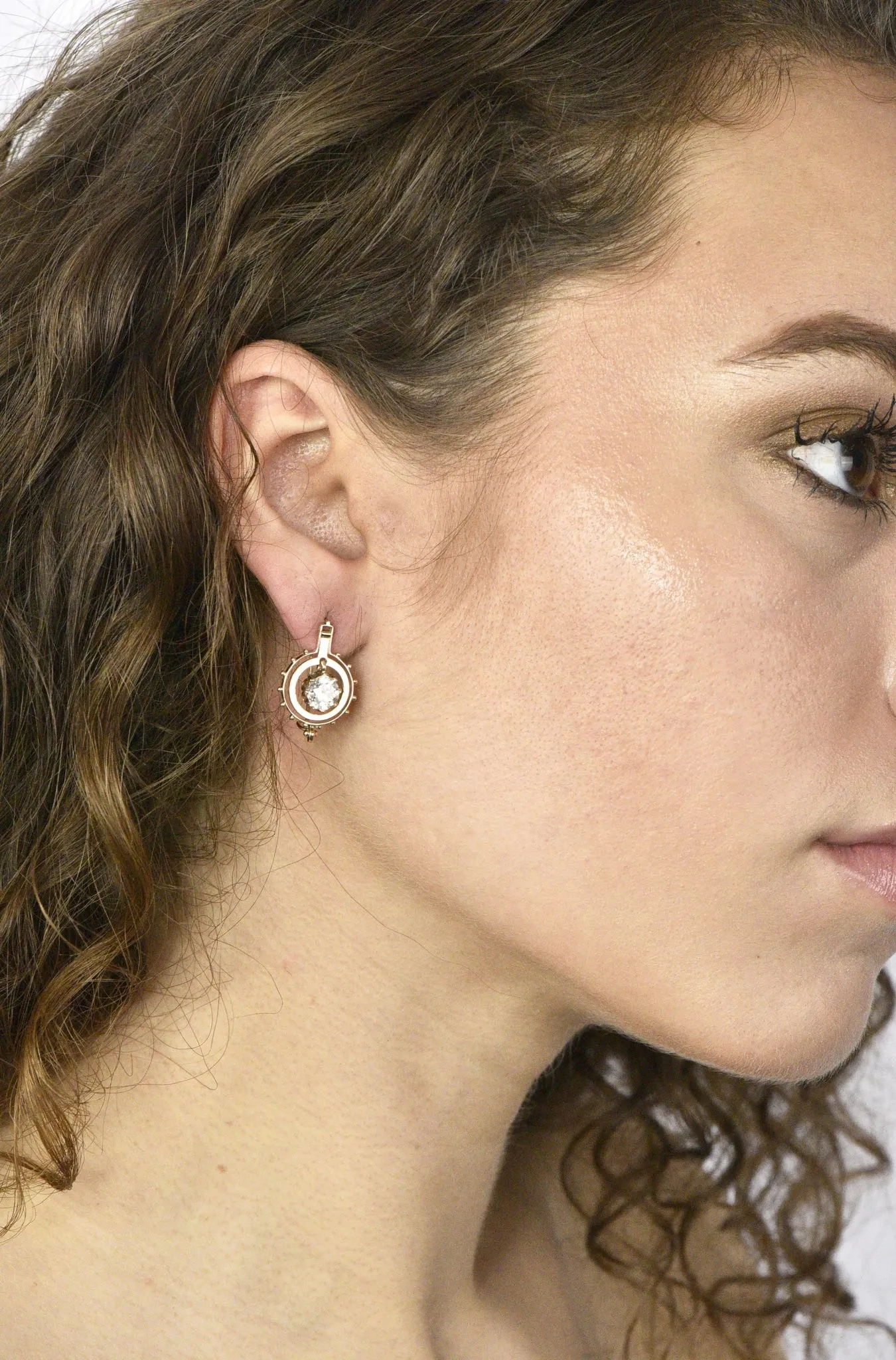 Victorian 1.95 CTW Diamond 14 Karat Rose Gold Drop Earrings GIA