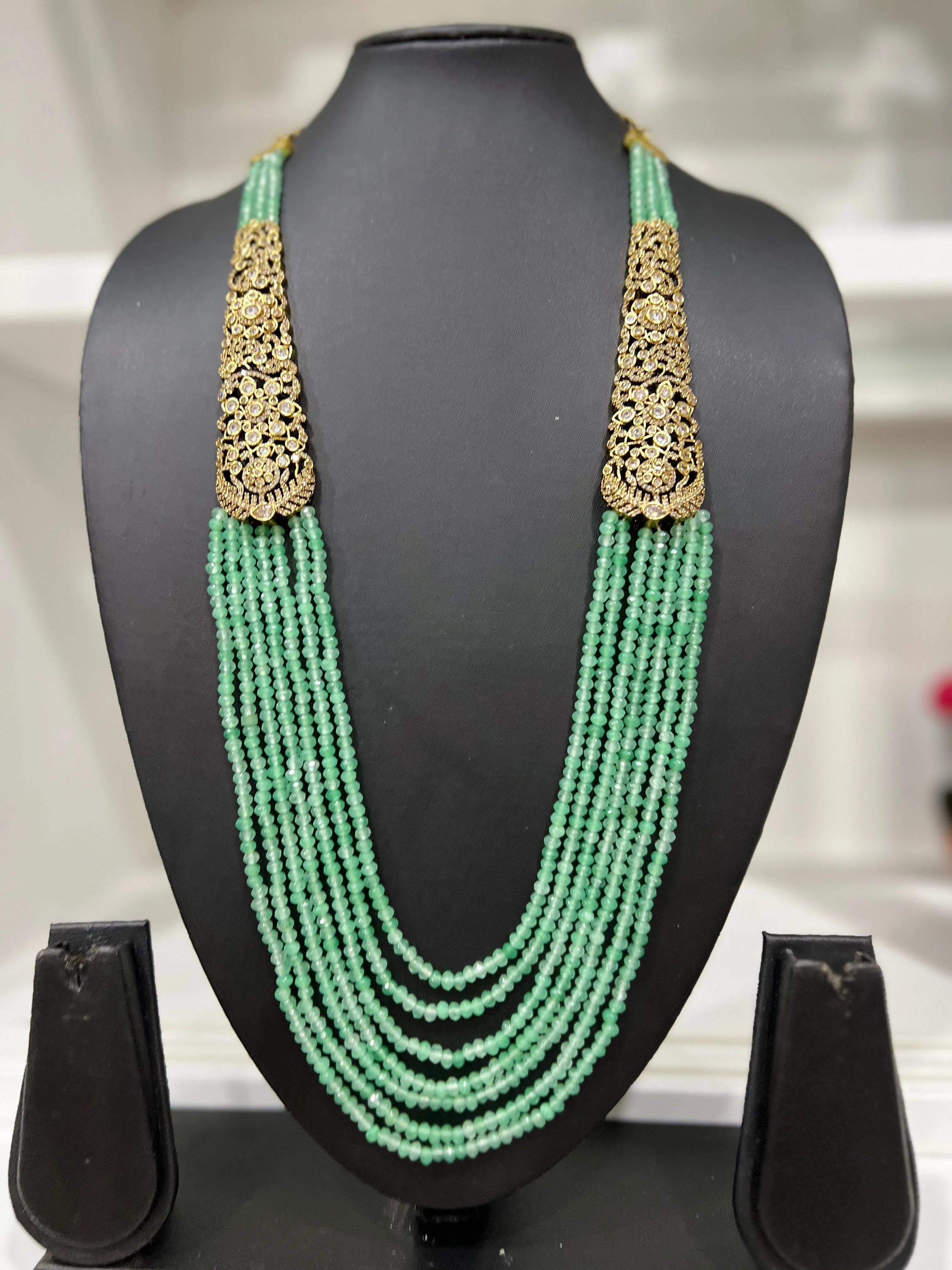 Victorian CZ Multilayer Beaded Necklace