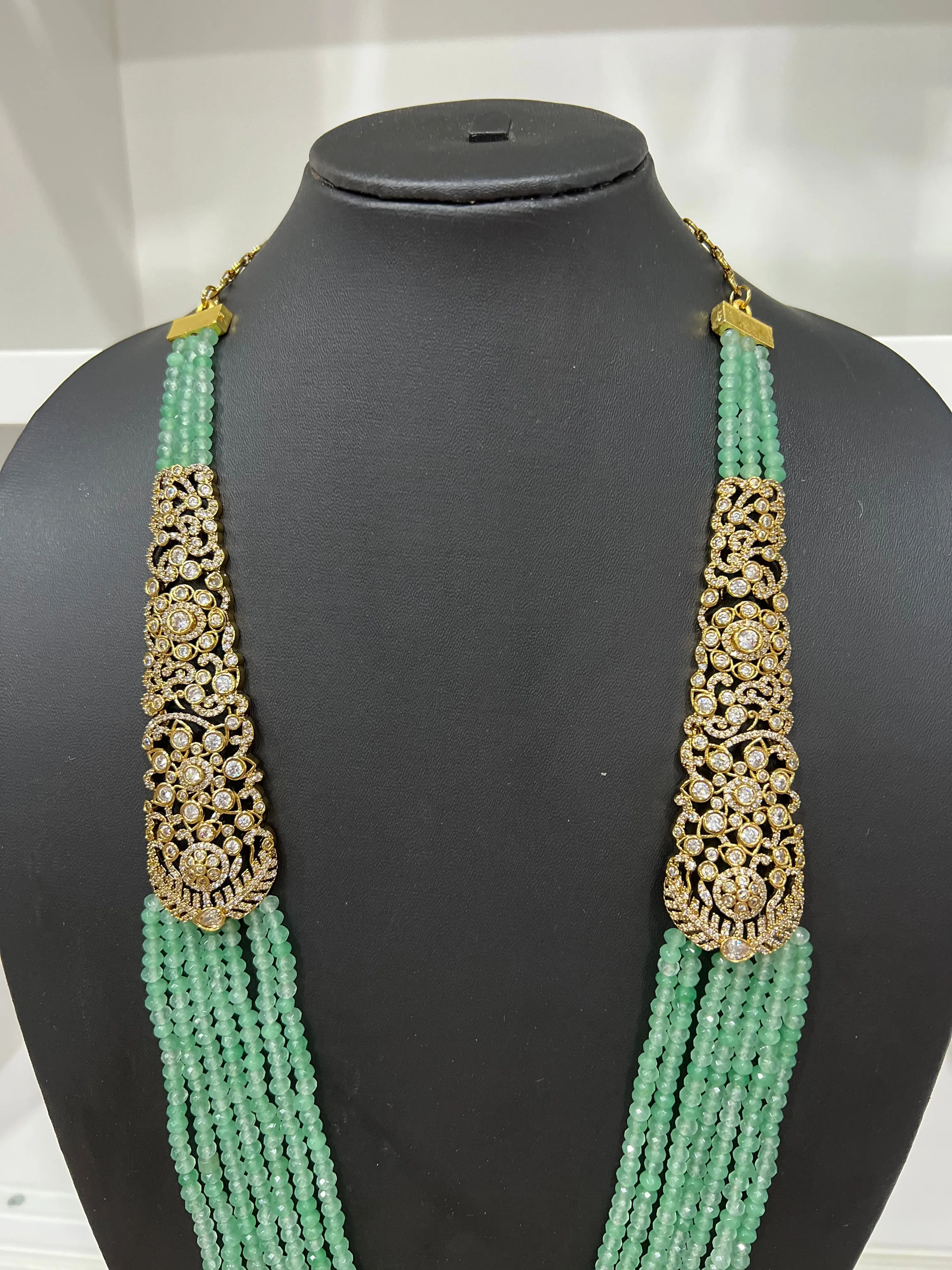 Victorian CZ Multilayer Beaded Necklace