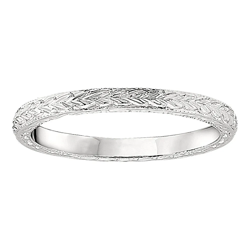 Vintage Hand Engraved Gold Band Thin