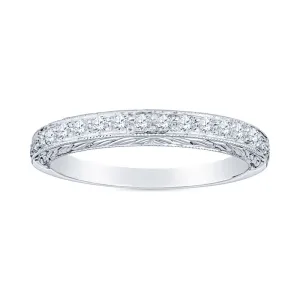 Vintage Milgrain Hand Engraved Diamond Band