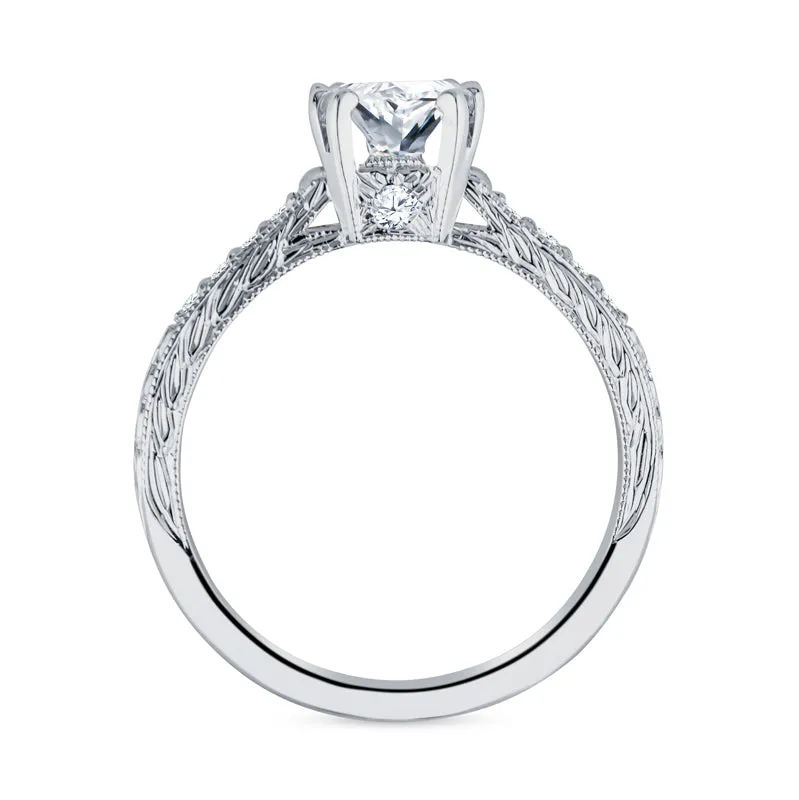 Vintage Milgrain Hand Engraved Diamond Band
