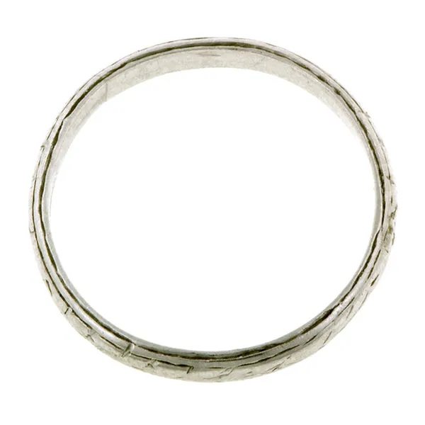 Vintage Patterned Wedding Band, Platinum, Size 6