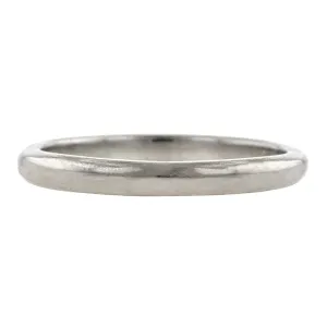Vintage Platinum Wedding Band Ring, Size 6 1/4