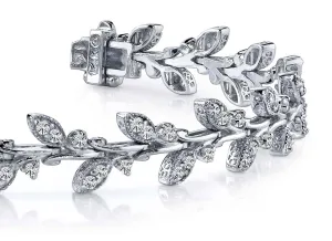 Vintage Style Leaf Diamond Bracelet with 2.05 ct.(finished) 1.65mm