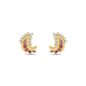 Vintage Style Ruby Diamond Earrings