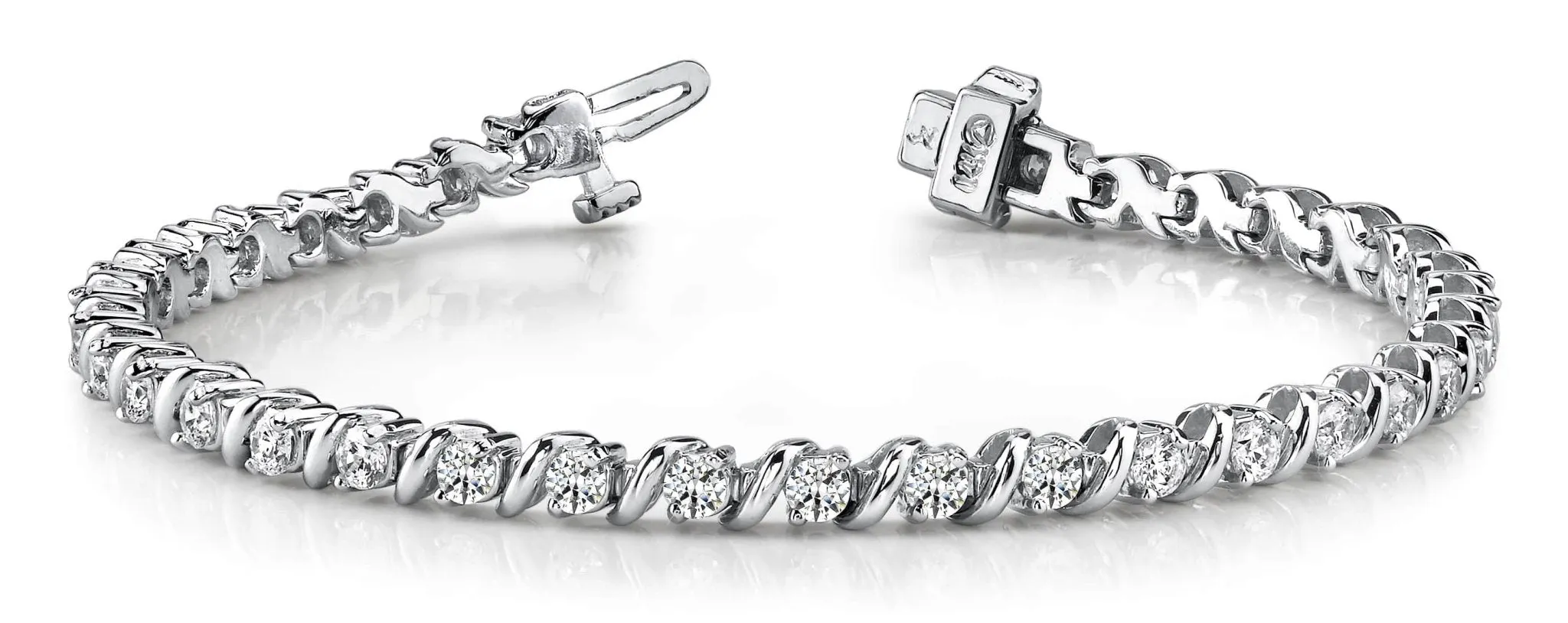 Wavy Hood Link Lab-Grown Diamond Tennis Bracelet with 6.00 ct.(finished) 3.75mm